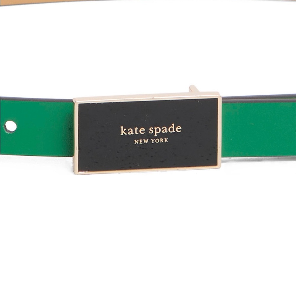 Kate Spade Black and Green Leather Belt